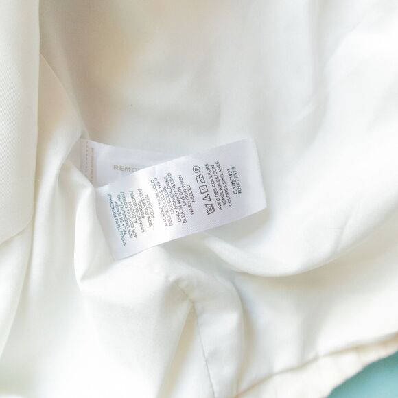 Ann Taylor Off White The Striped Double Breasted Blazer in Linen Cotton Size 6 - Picture 4 of 8